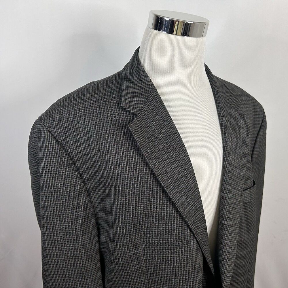 LRL Ralph Lauren 50L Sport Coat 100% Wool Houndstooth Two Button Lined Vented